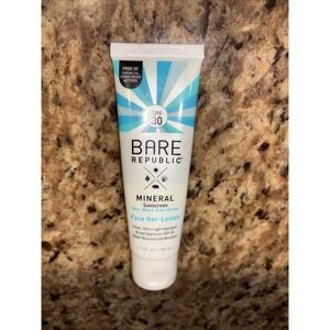 Bare Republic Mineral Face Sunscreen Gel Lotion 30 No Nano Zinc Oxide 1.7 Fl Oz